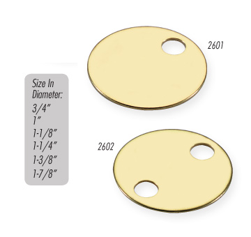 1" BRASS TAGS 100/BOX - Click Image to Close